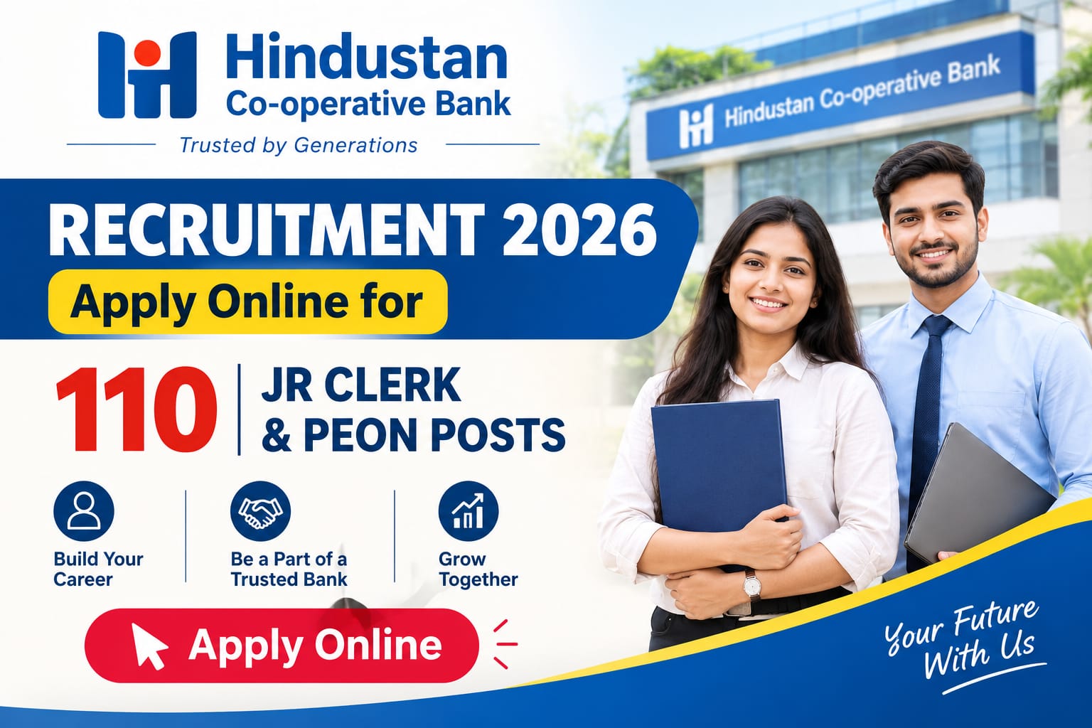Hindusthan Co-Op Bank Recruitment 2026 – 110 Posts